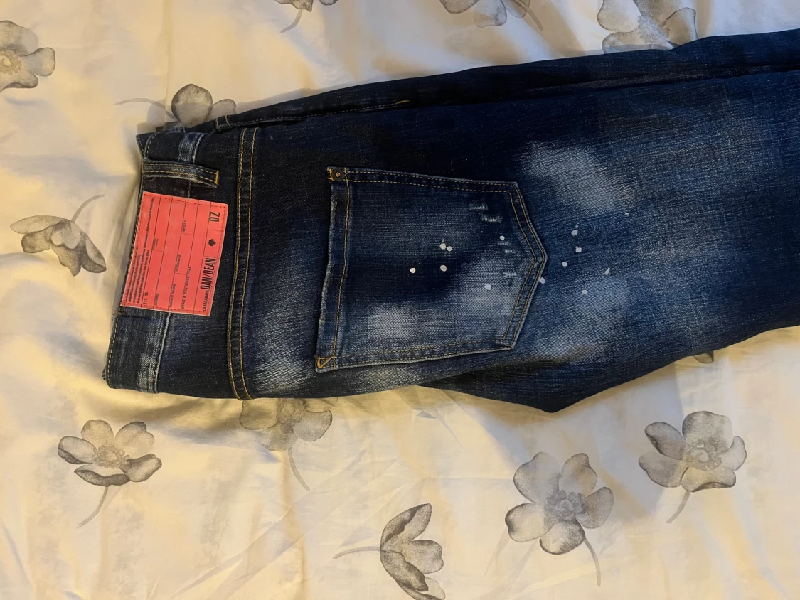 Dsquared2 blå jeans med slitningar - 1