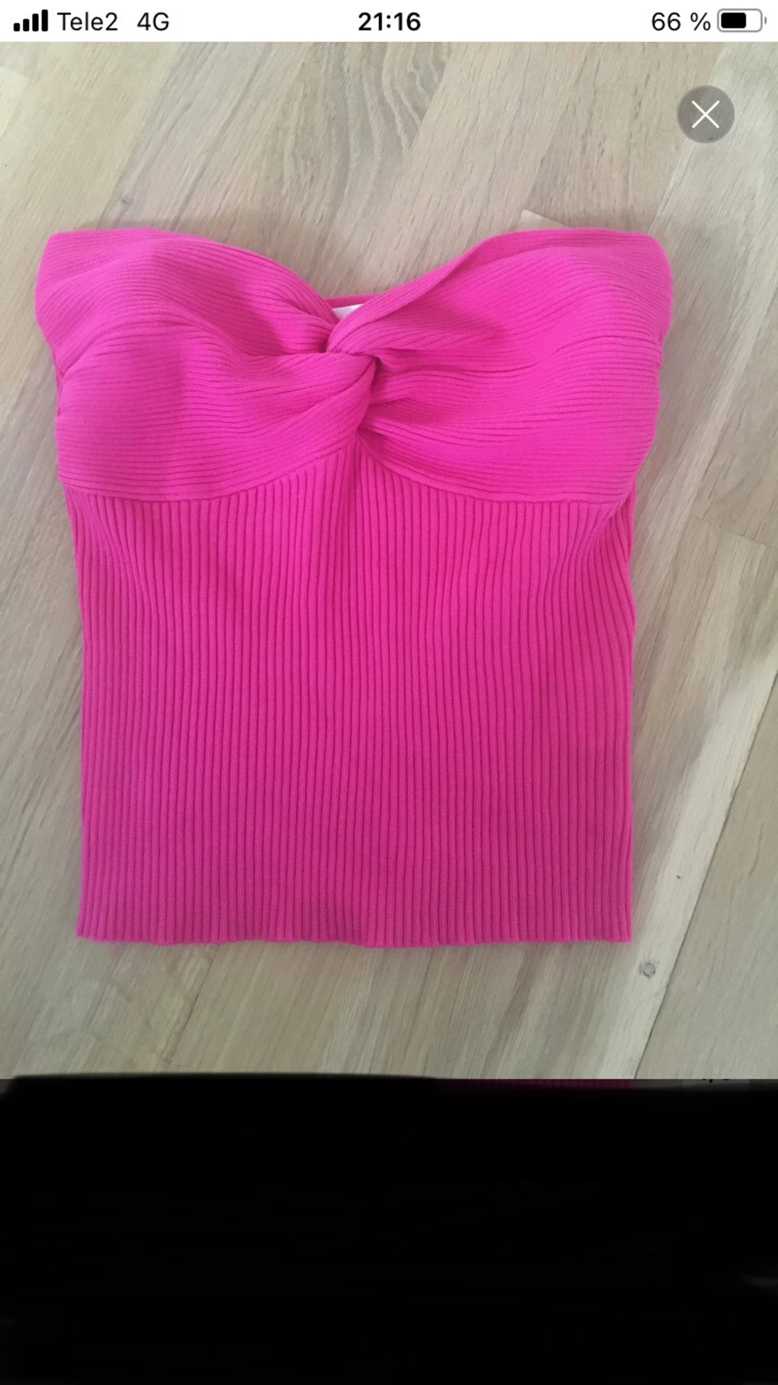 Ribbad rosa bandeau tubtopp