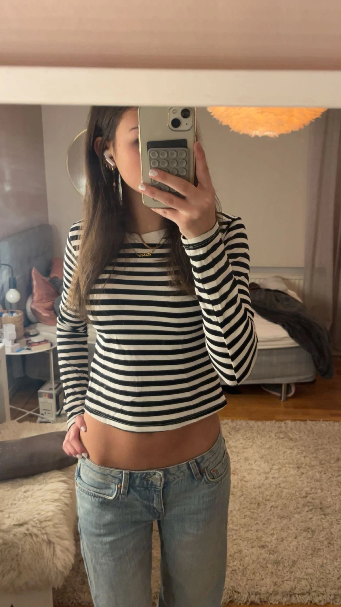 Svartvit randig topp  - 1