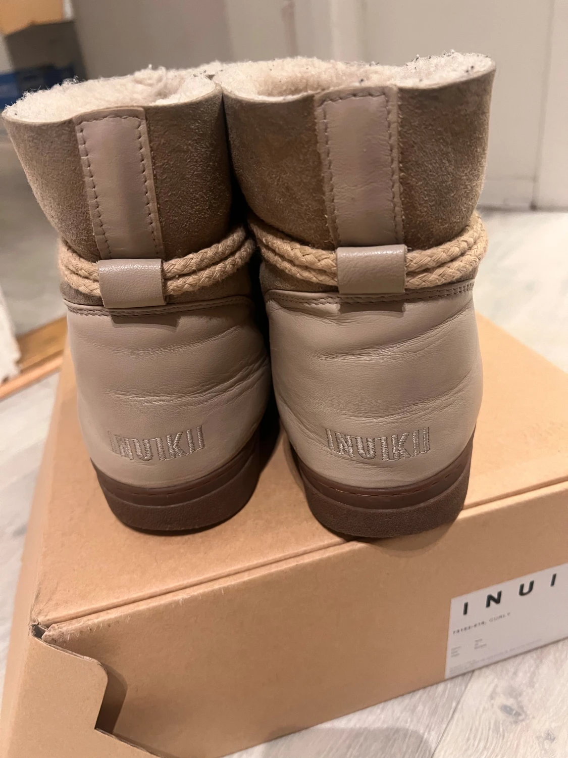 Beige INUIKII boots med snörning - 3