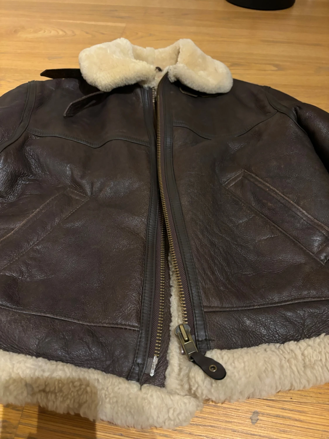 Brun bomberjacka med teddyfoder från Kellex - 5