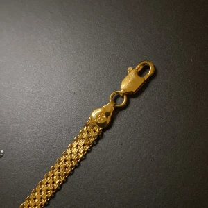 Bred guldlänk halsband 18K - 18k doppat