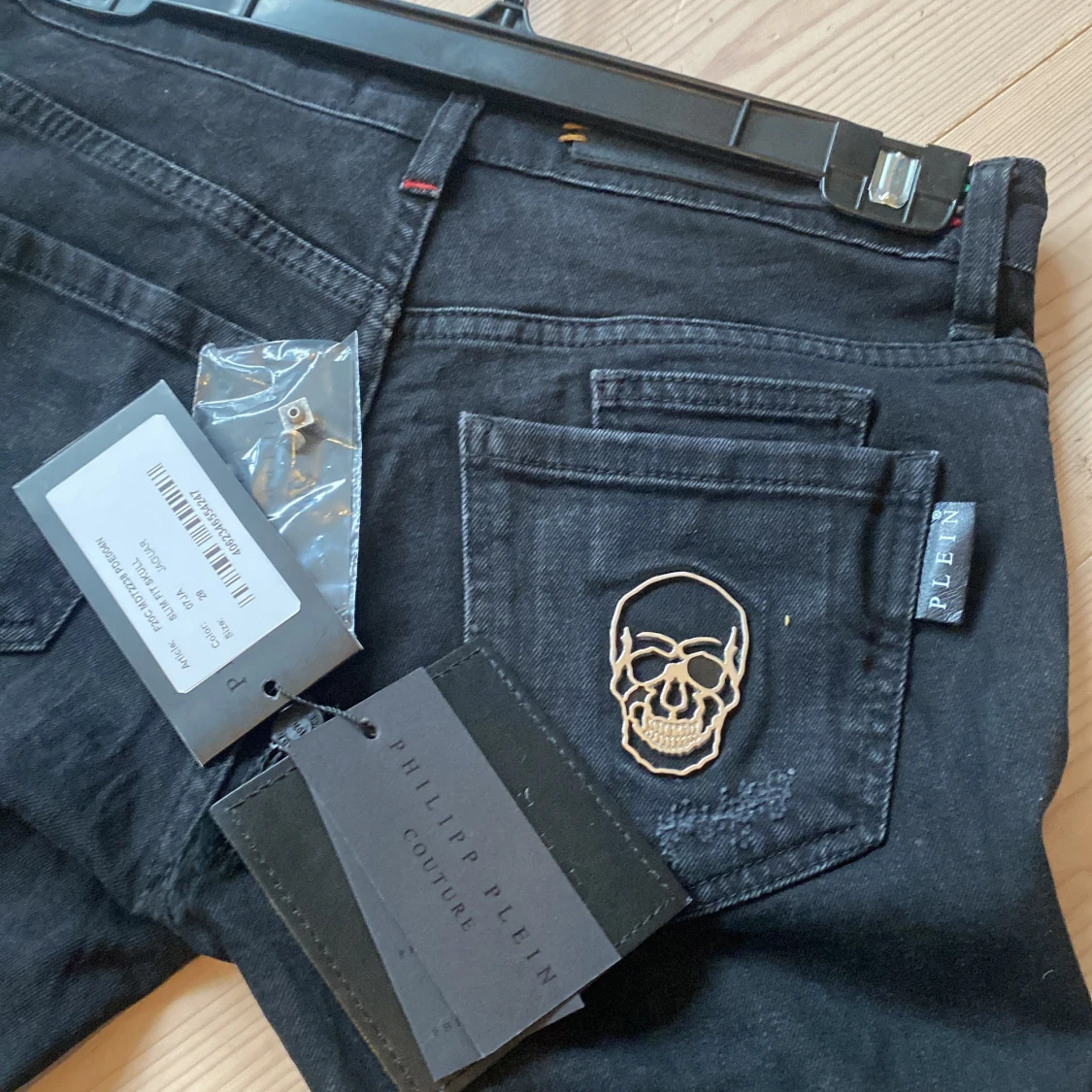 Svarta Philipp Plein slim jeans med döskalle - 3
