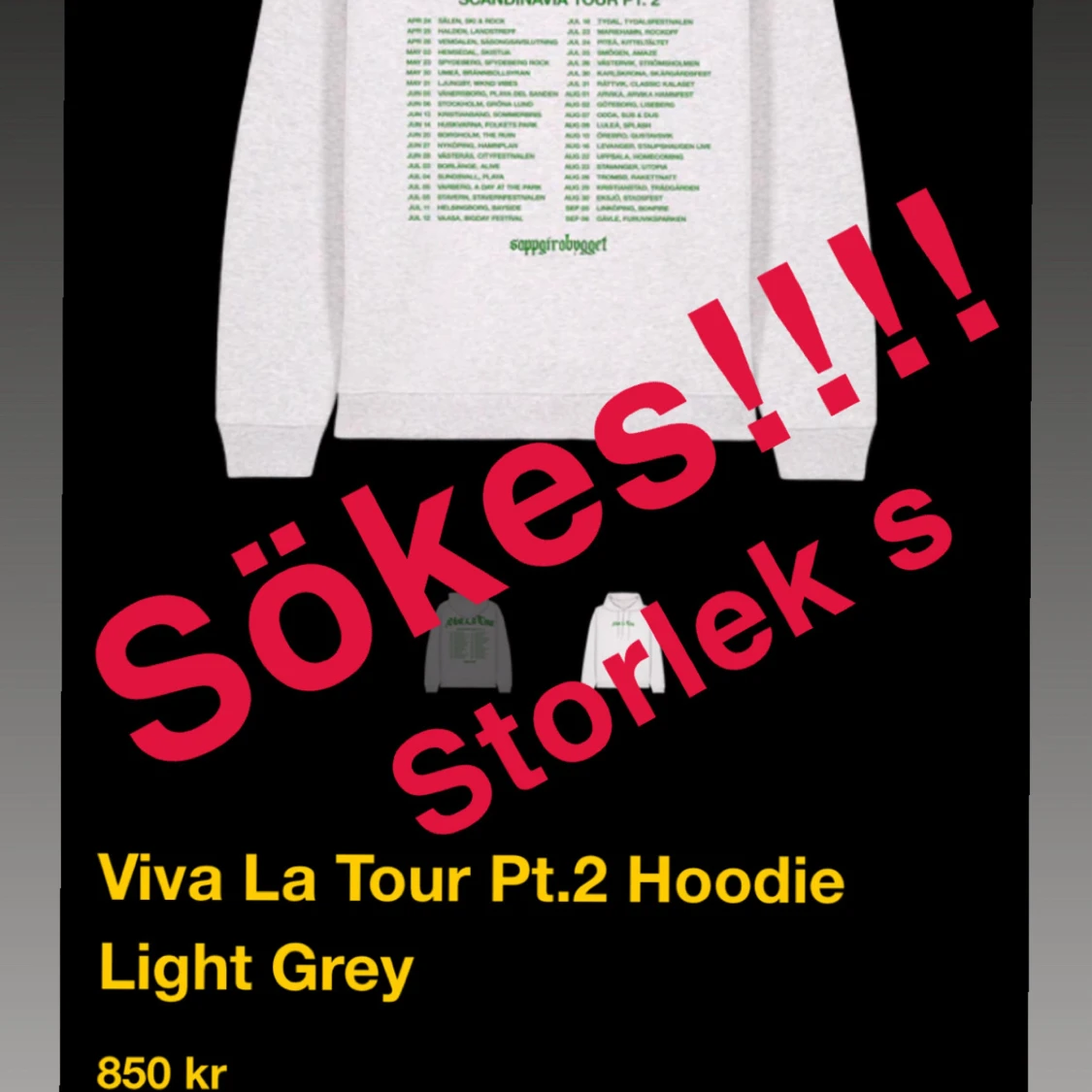 Viva la vida tour pt.2 hoodie storlek s SÖKES!!!