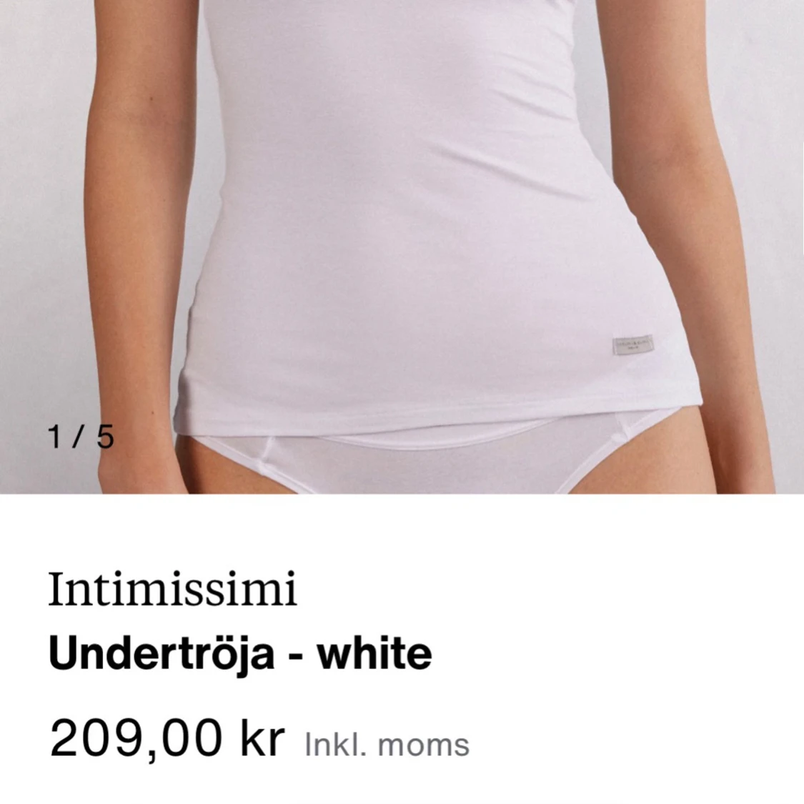 Vit linnetopp i bomull, stl S - 3