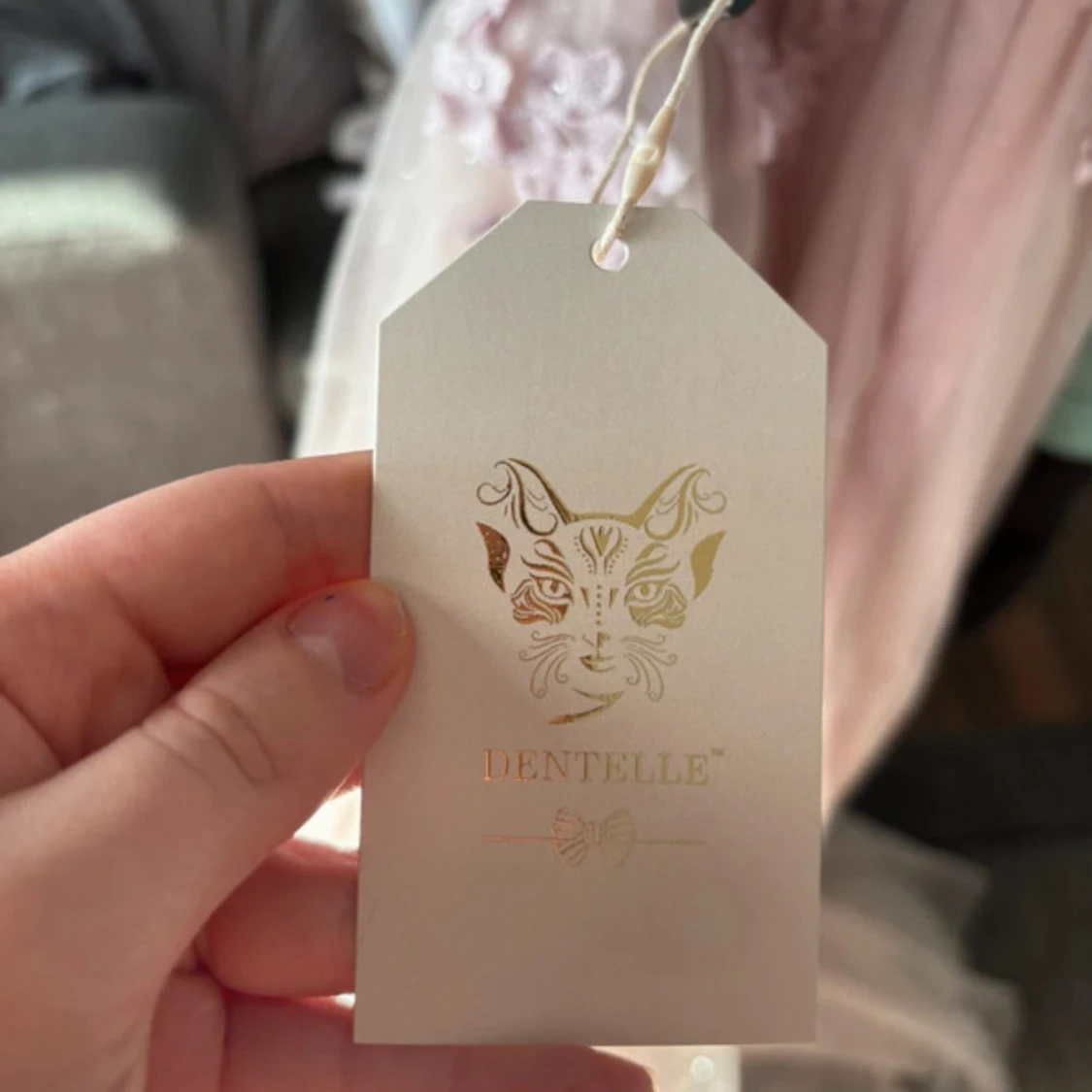 Ljuslila/rosa långklänning med spets och glitter - 4