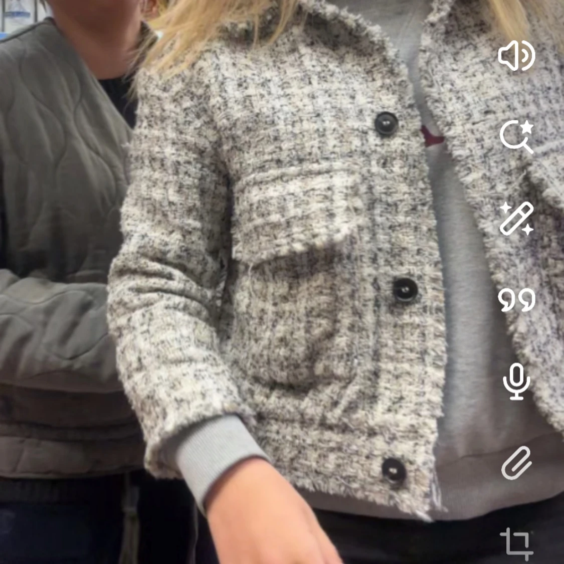 Tweedinspirerad kavajjacka i grått