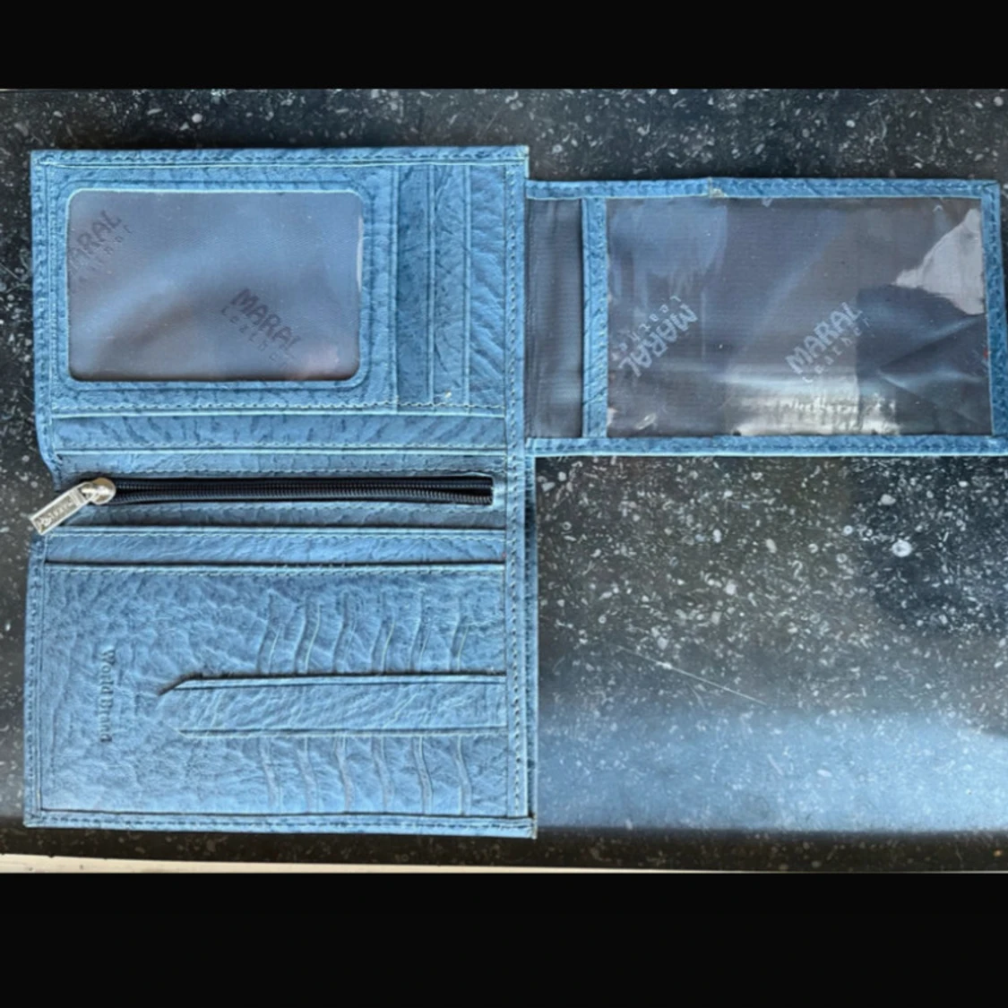 Blå läder plånbok från Maral - 1