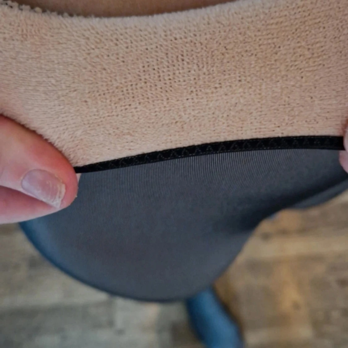 Svarta fodrade strumpbyxor med fleece - 4