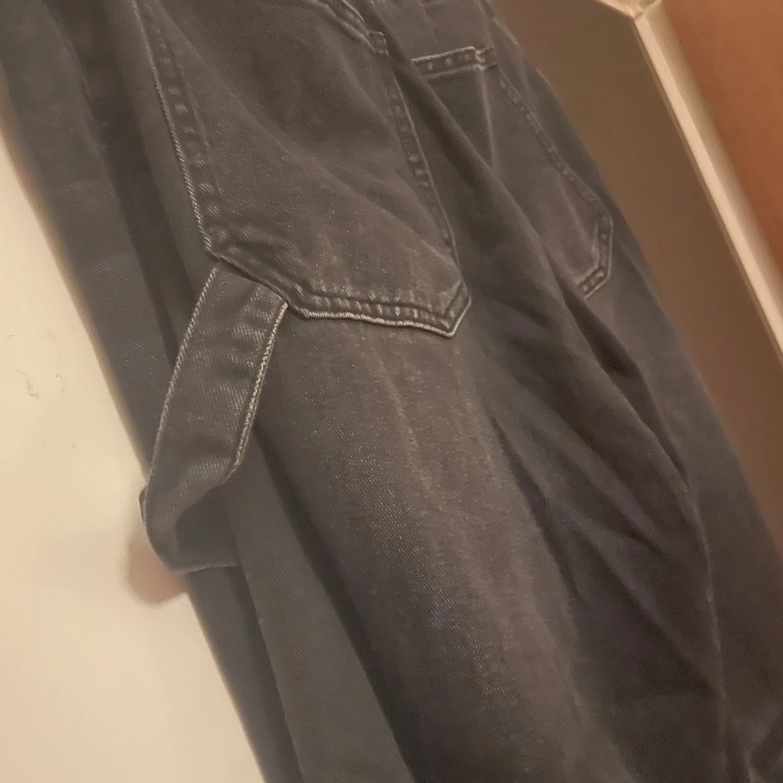 Svarta cargopants med breda ben - 1