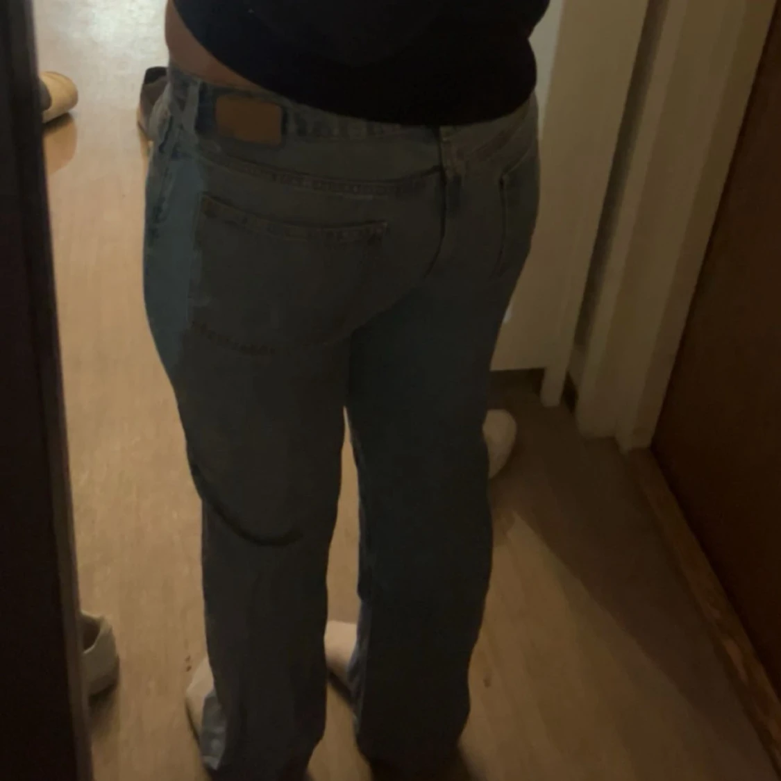 Blå raka jeans med klassisk passform - 1