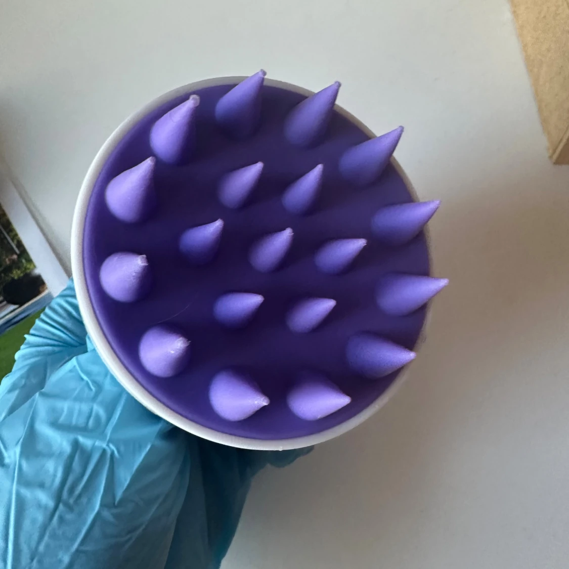 Lila silikon hårbottenborste - 1