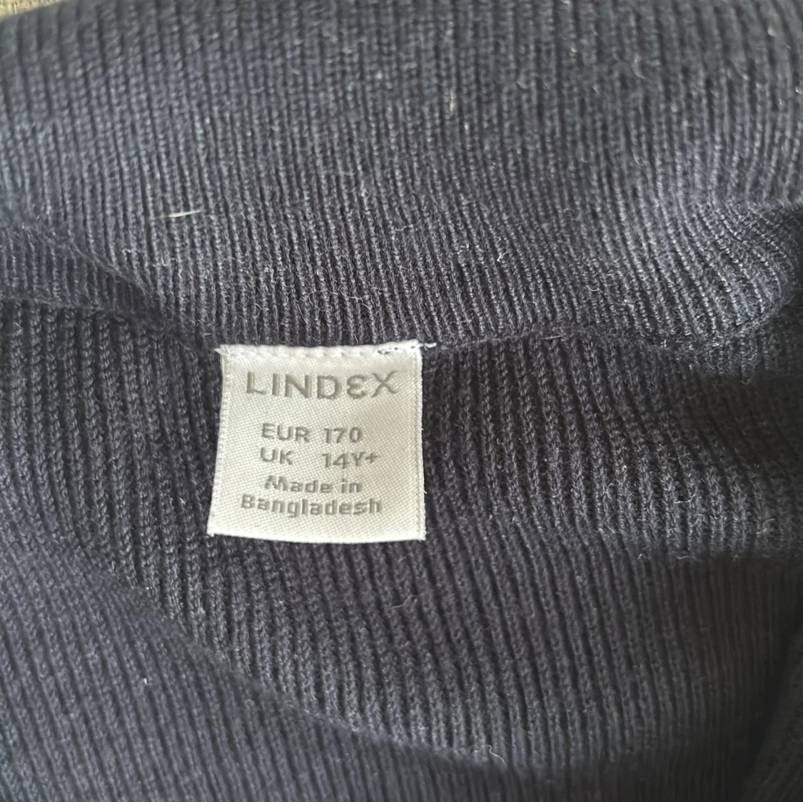 Blå stickad half zip-tröja - 2