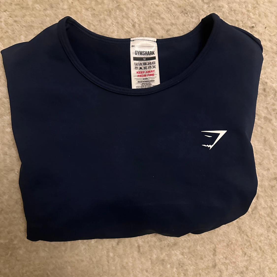 Mörkblå långärmad croppad topp Gymshark - 1