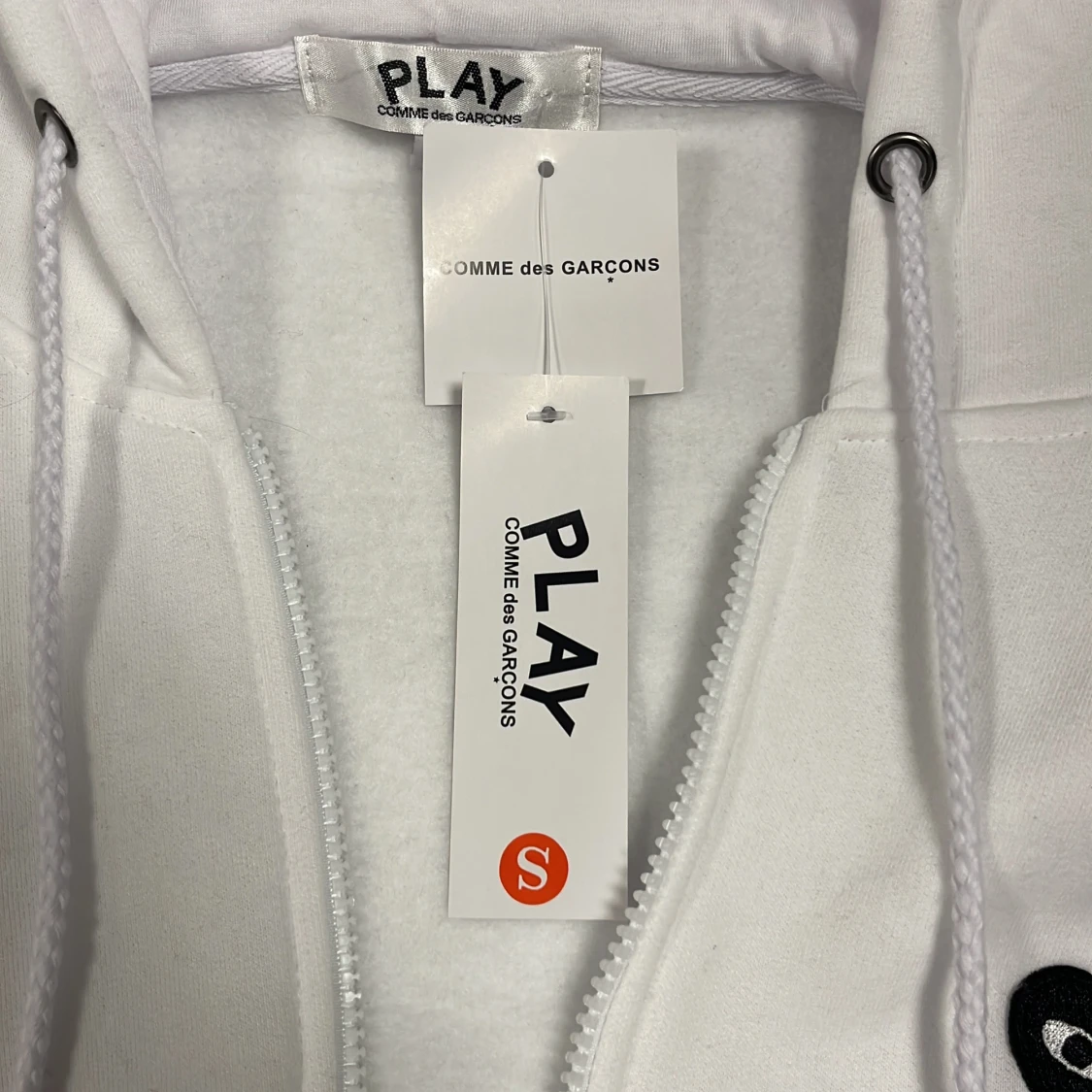 Vit hoodie Comme des Garçons Play S - 1