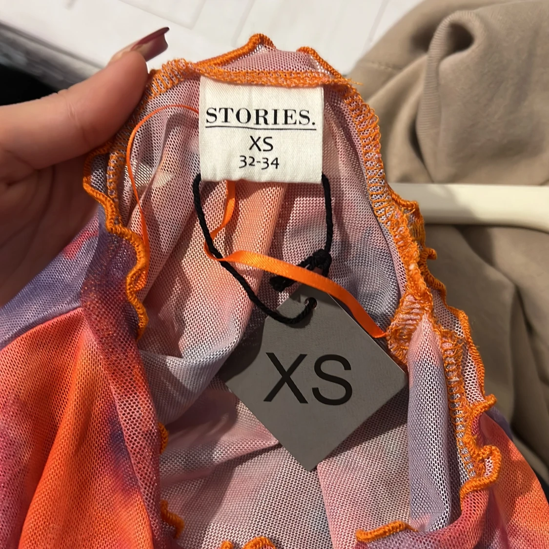 Mesh topp från Stories i orange/lila - 3