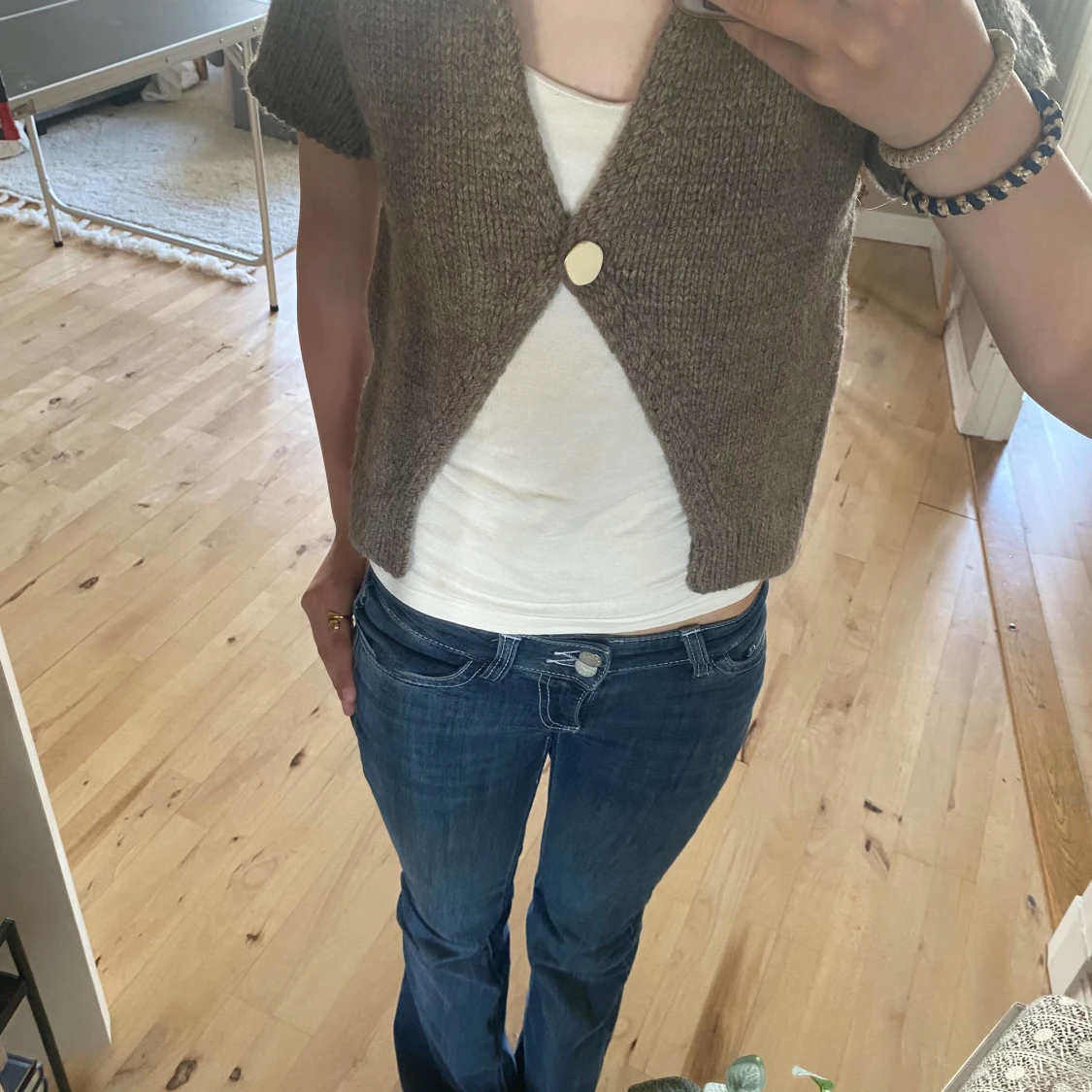 Brun stickad kofta från Zara - 1