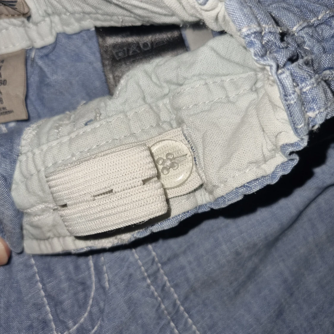 Blåa bomullsshorts med justerbar midja - 3