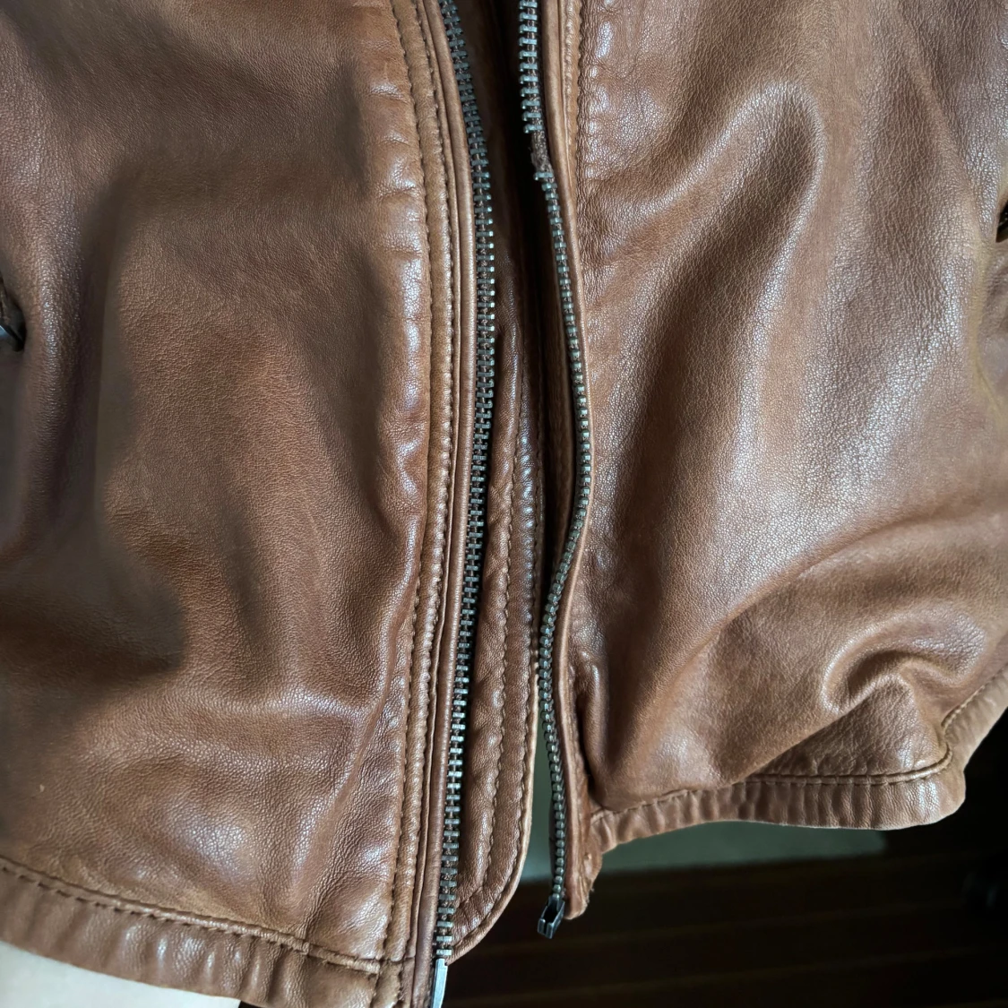 Brun skinnjacka från Massimo Dutti - 2