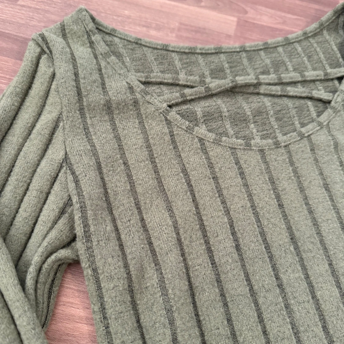 Ribbad långärmad topp - 2