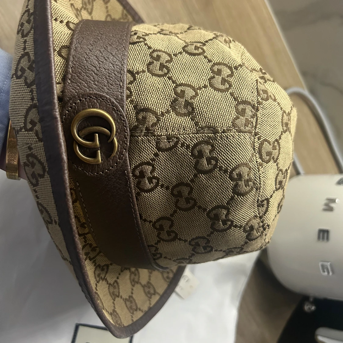 Gucci beige GG-mönstrad hatt - 3