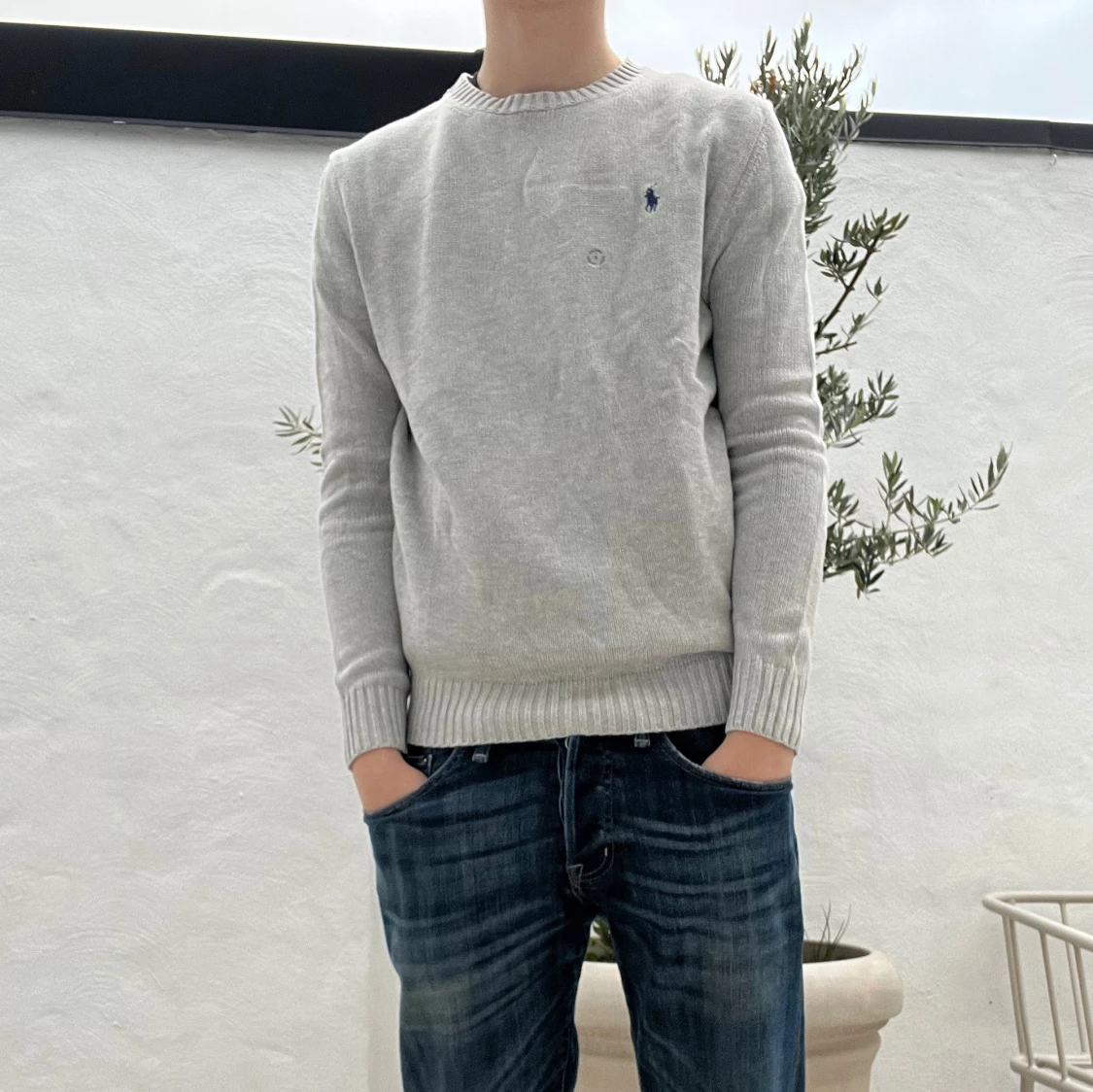 Grå stickad tröja (HELT NY)