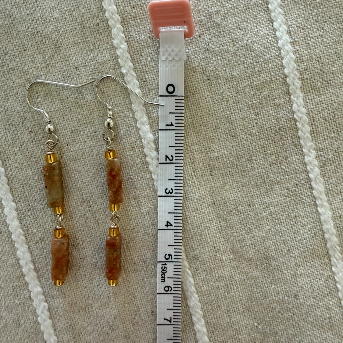 Nya Långa örhängen med naturstenpärlor  - 3