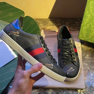 Gucci Ace Skor - Riktigt snygga svarta gucci ace i nyskick |Perfekta nu till hösten/vintern 🍁 ❄️ • Storlek 43 | Allting Og - Kasse, låda mm. | Hör gärna av dig vid funderingart