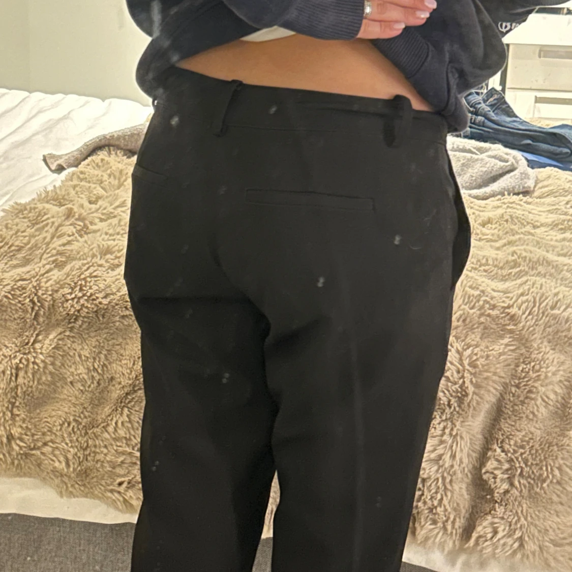 Svarta kostymbyxor med raka ben - 1