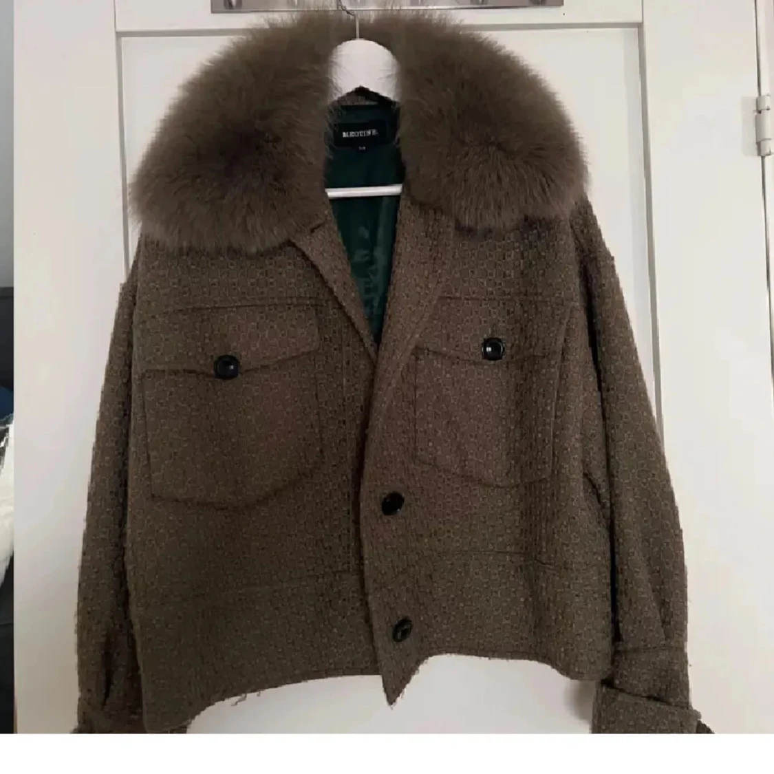 Beige pälsjacka från Meotine S/M - 1