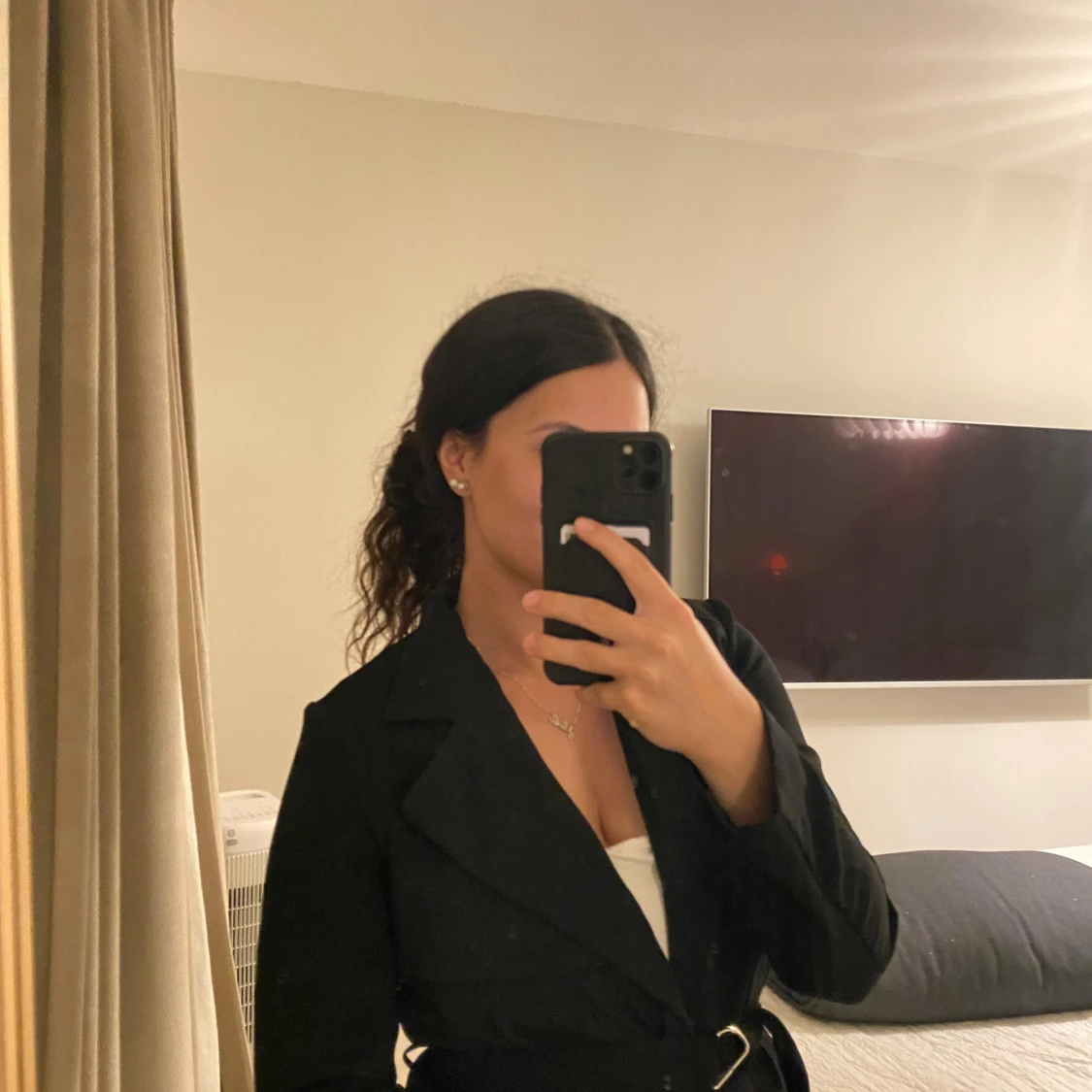 Svart kappa med bälte - 2