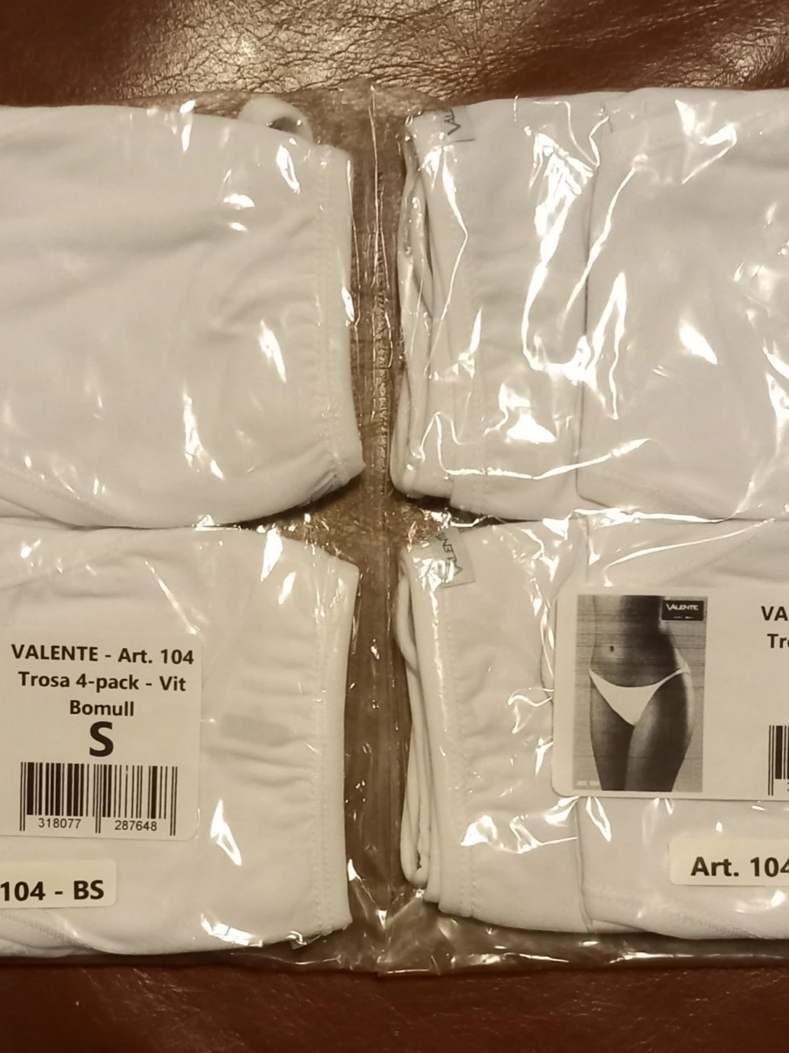 8 st. Valente Vita Bomull Trosor - 2x4-pack - Storlek S - 1