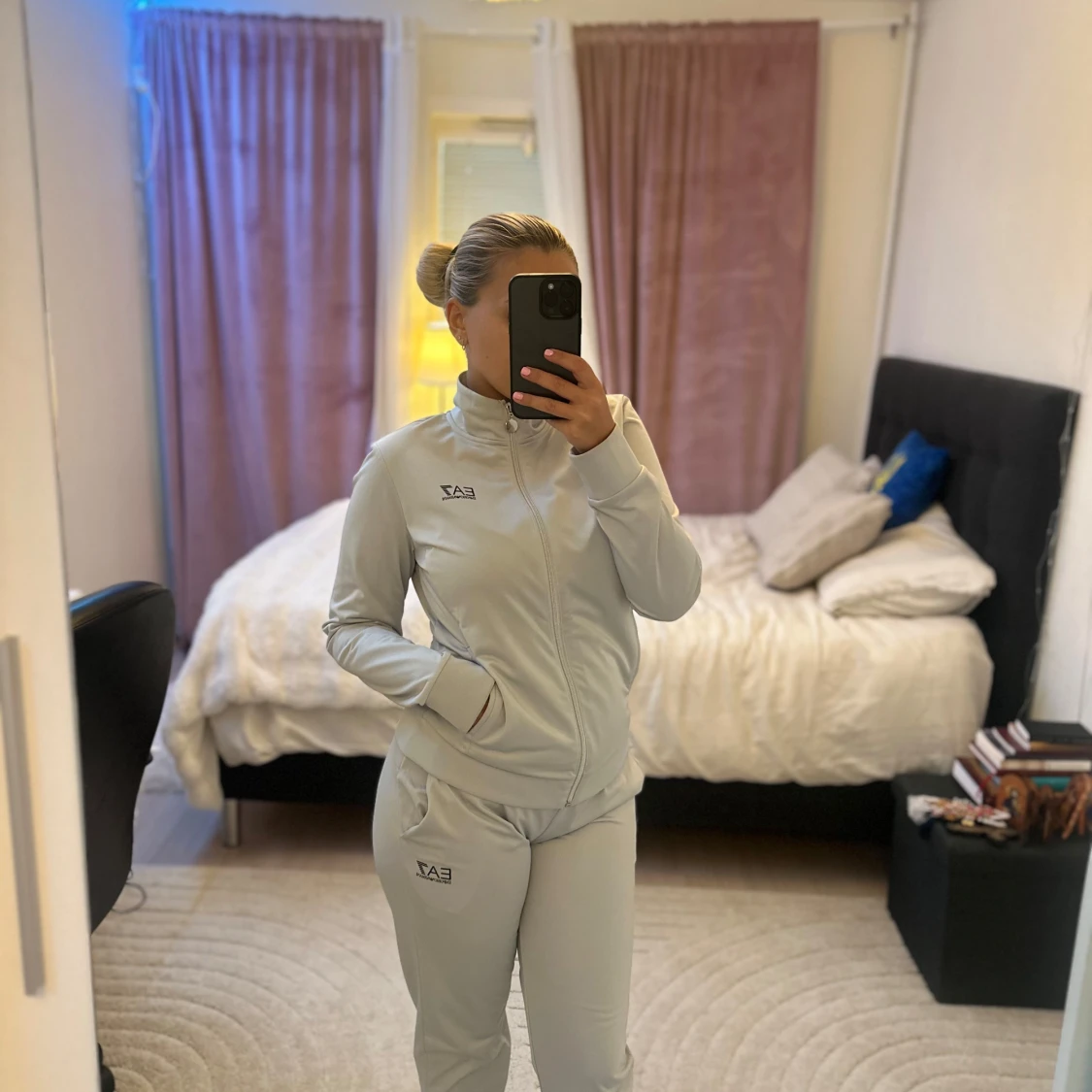 Ljusgrå/Ljusblå ziptröja från EA7 Emporio Armani - 2