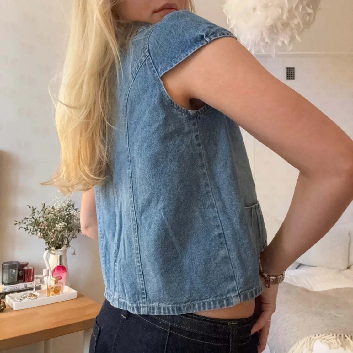 Kortärmad denim kofta / jacka - 90