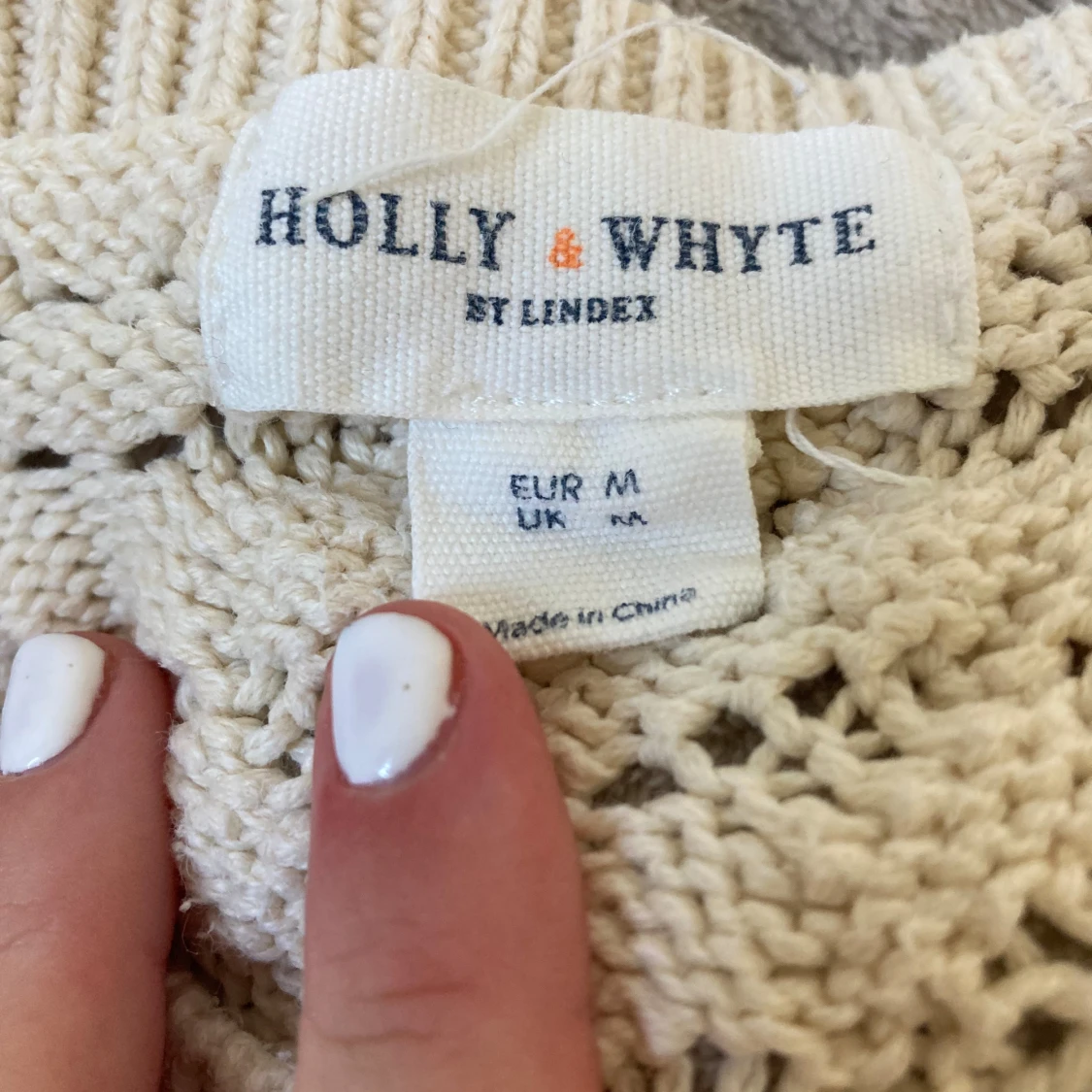 Beige stickad tröja - 1