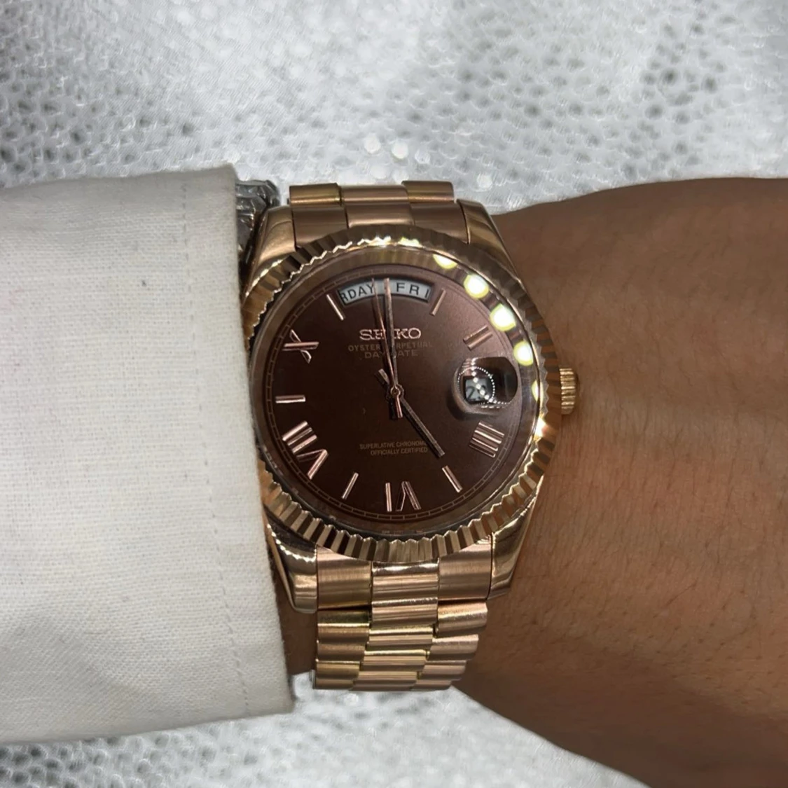 Seiko Day-Date guldbrun klocka - 1