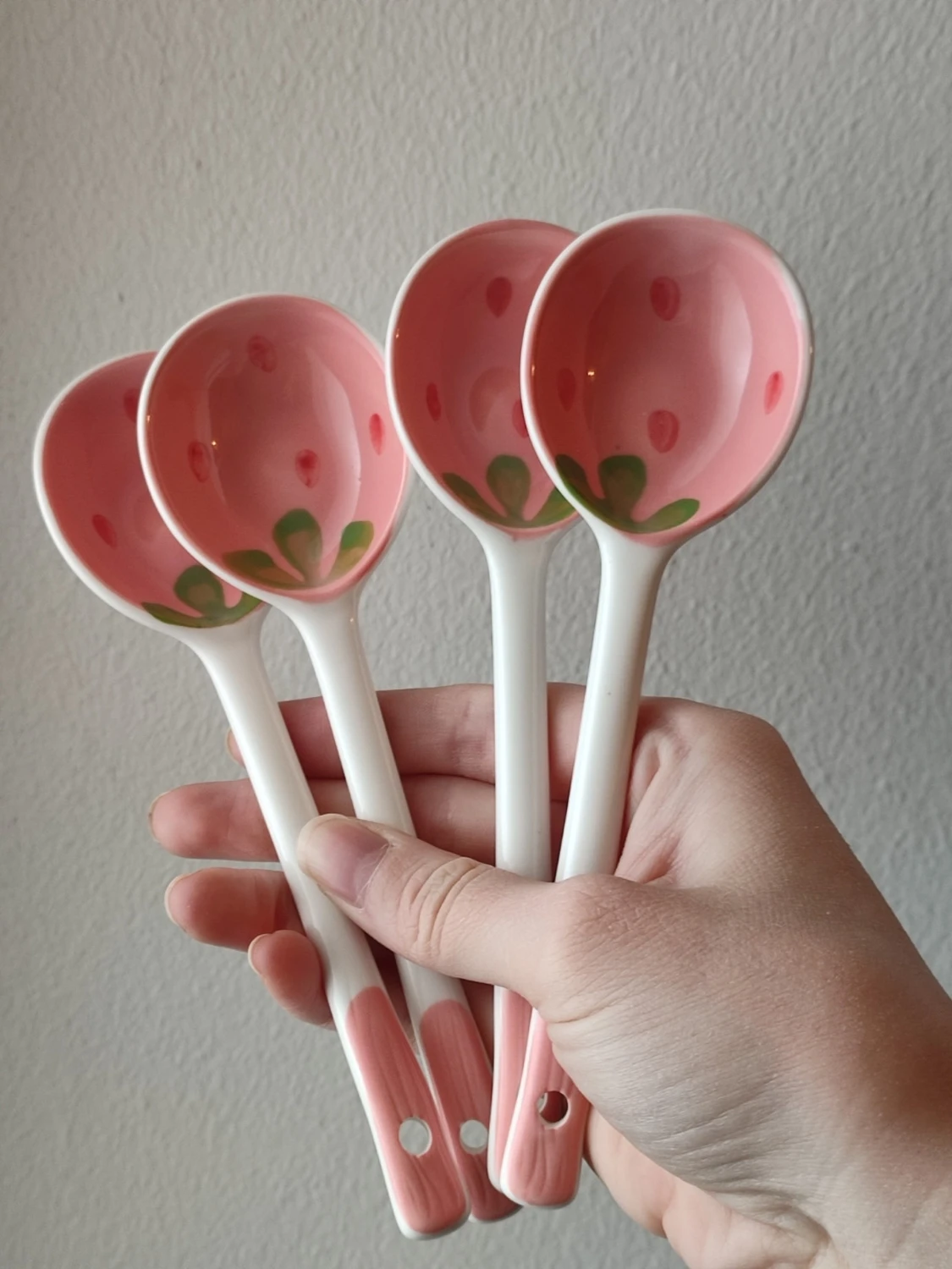 Keramiska skedar med jordgubbsmotiv 🍓