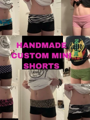 Handmade mini low waisted foldover shorts!!! - I make these myself, so i can make any size and any of the fabrics listed!! so just send me a message if youre interested!
