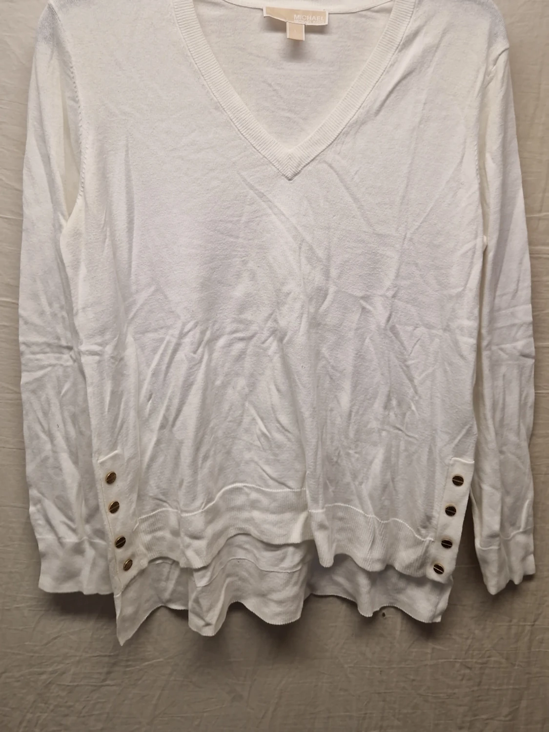 Vit tröja med knappar Michael Kors 