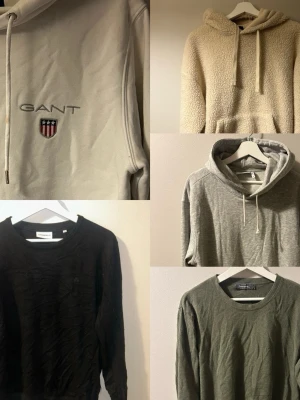 Hoodie pack  - 1. Grå Hoodie från Weekday | M  2. Svart Sweatshirt från Lindbergh | M  3. Mörk grön sweatshirt från Dressman | M  4. Teddy hoodie från JacknJones | S 