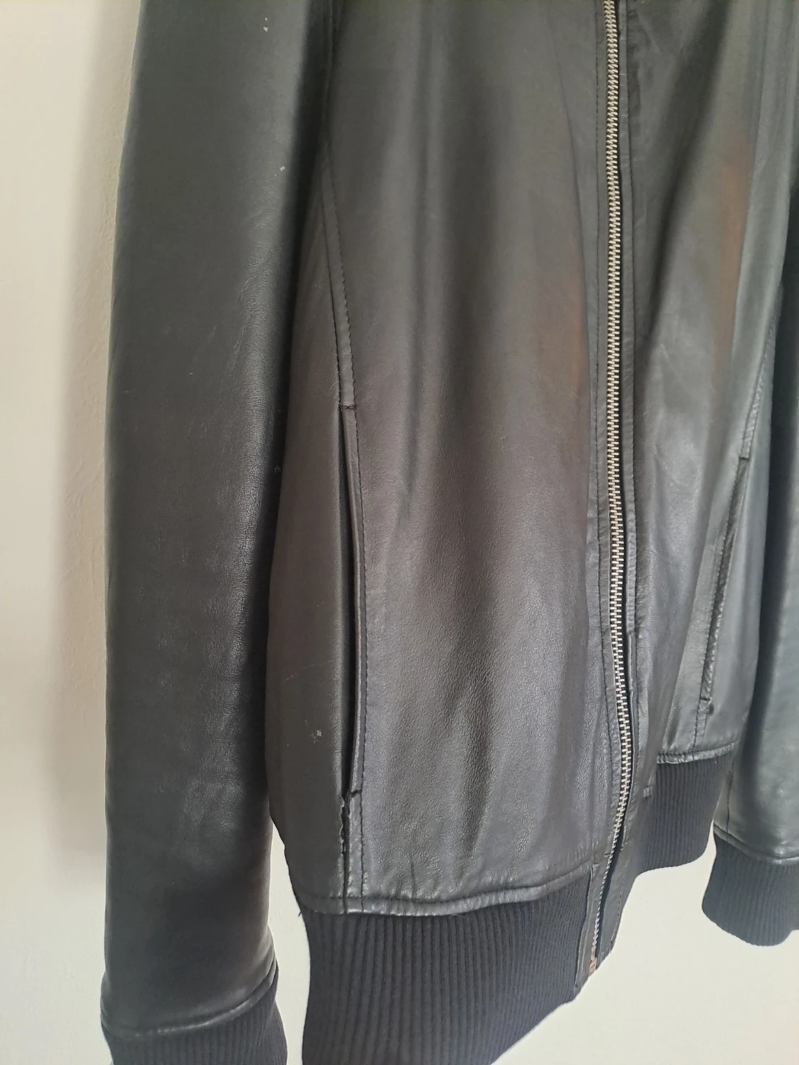 Svart klassisk skinnjacka - 6