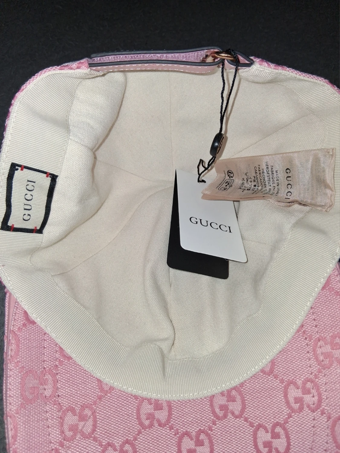 Rosa Gucci keps med GG-mönster - 3