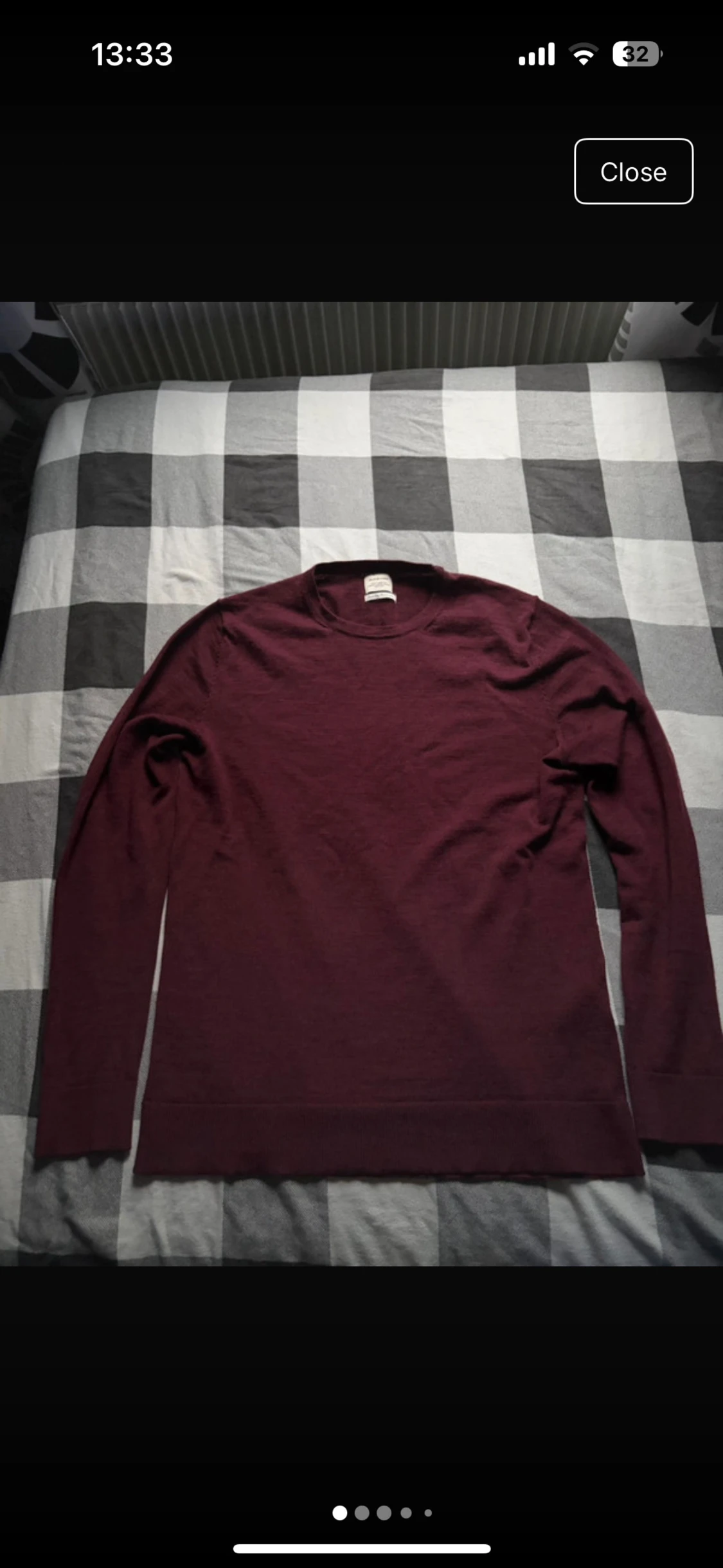 Vinröd merinoullströja Jack & Jones