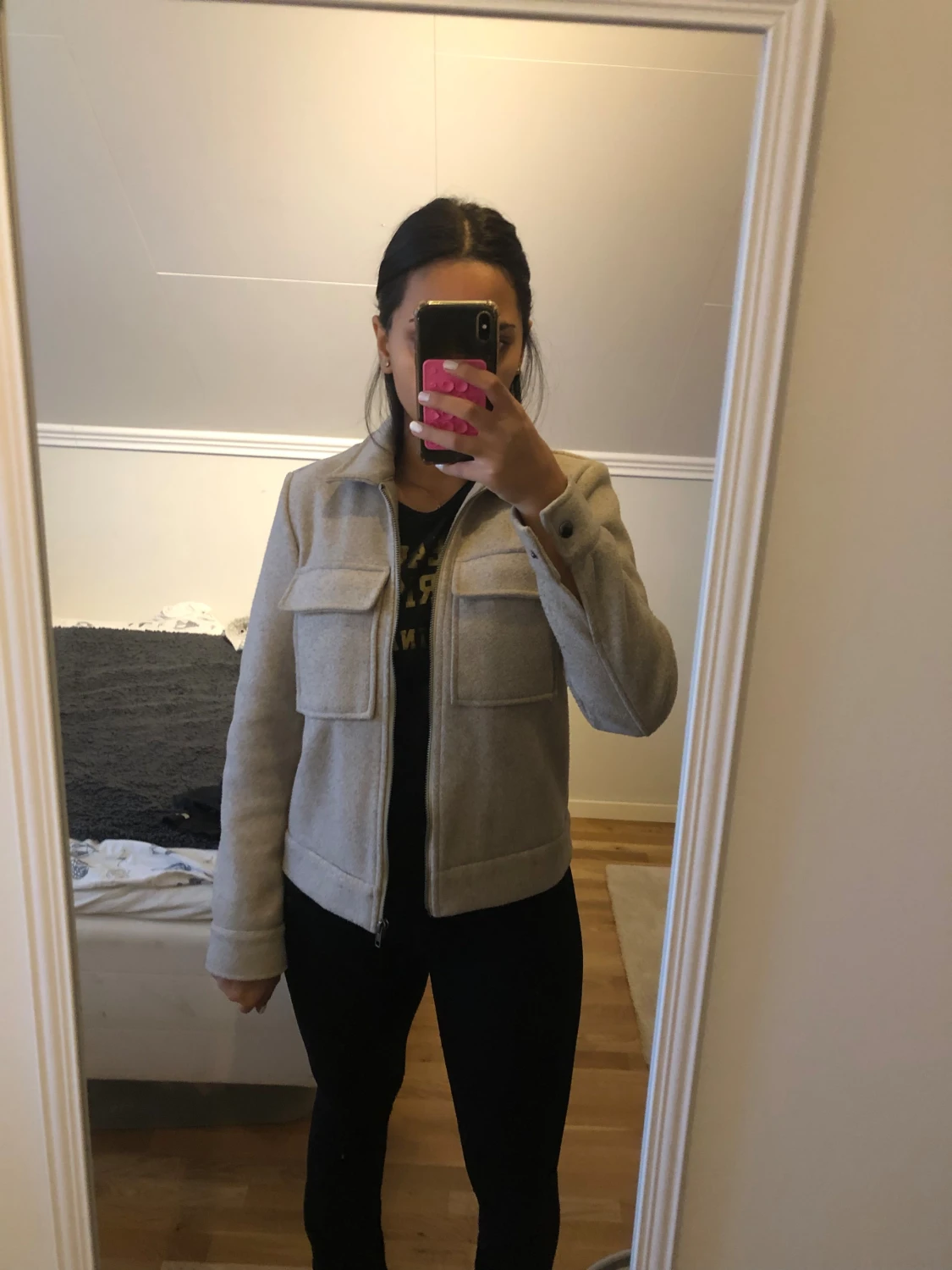 Beige kappa/overshirt  från Pieces - 1