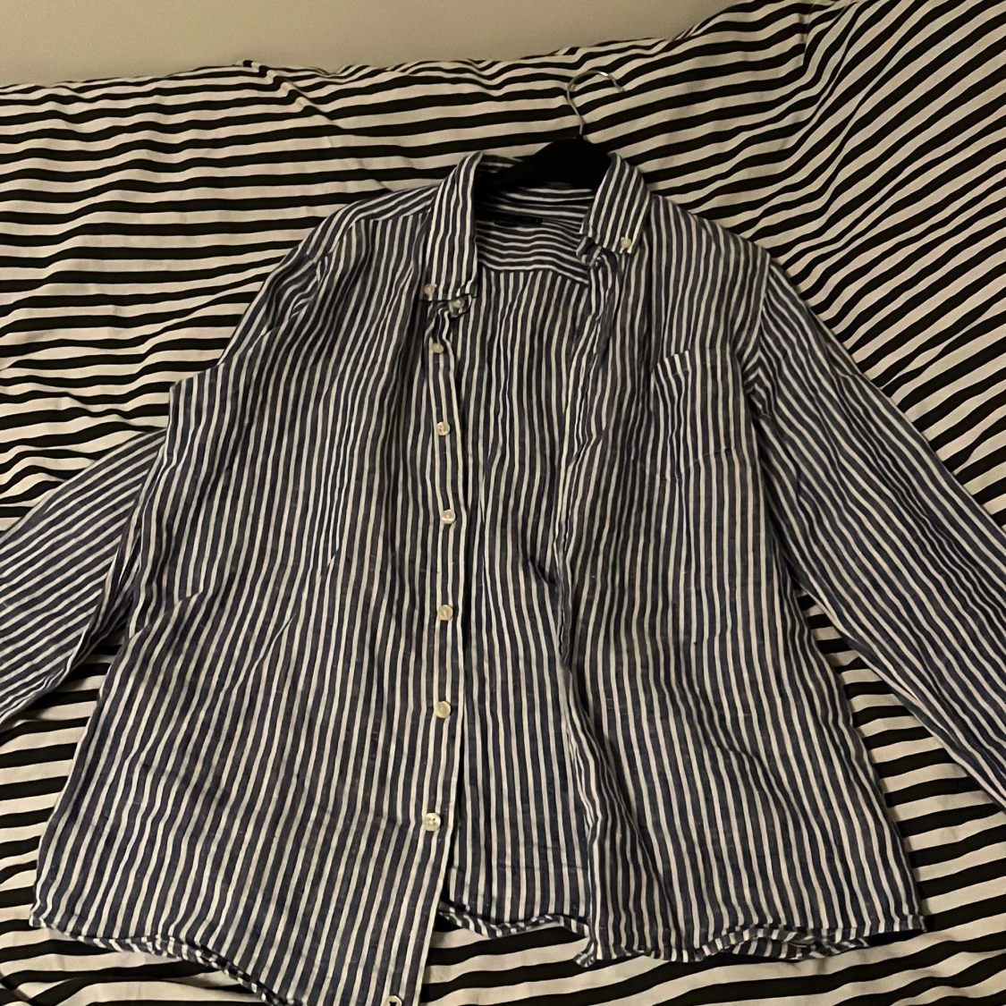 Randig blå skjorta från Massimo Dutti