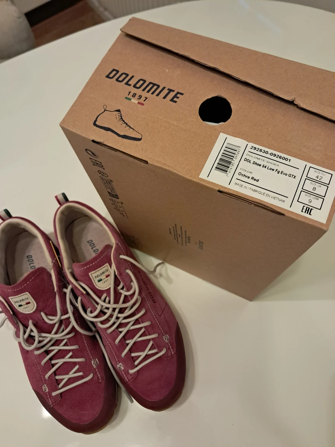 Dolomite vinröda sneakers i mocka - 3