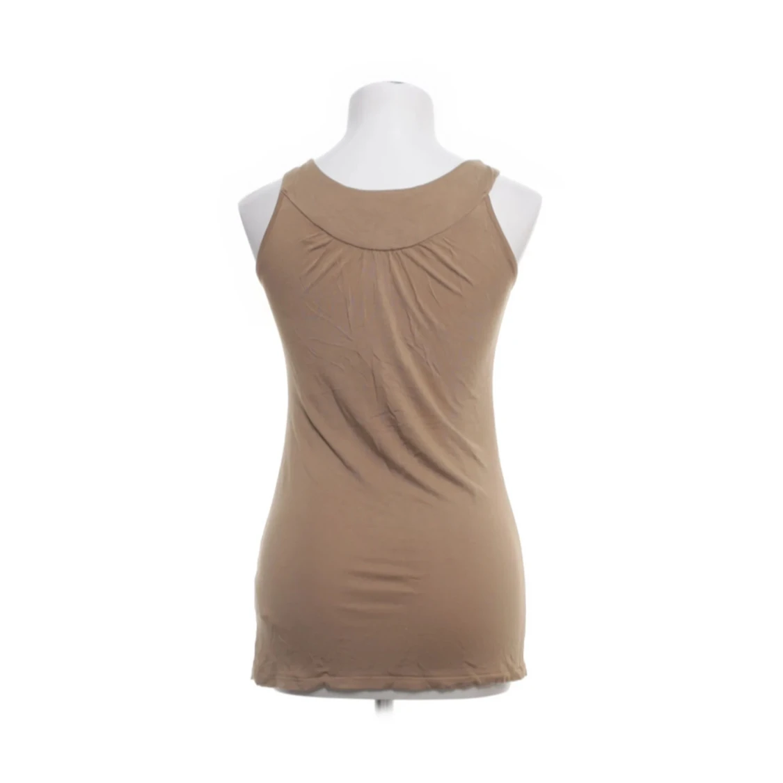 Beige linnetopp med pärldetaljer - 1