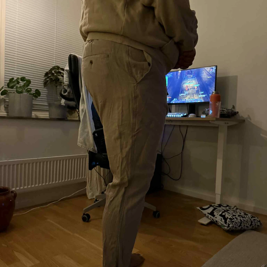 Beiga chinos med smal passform - 1