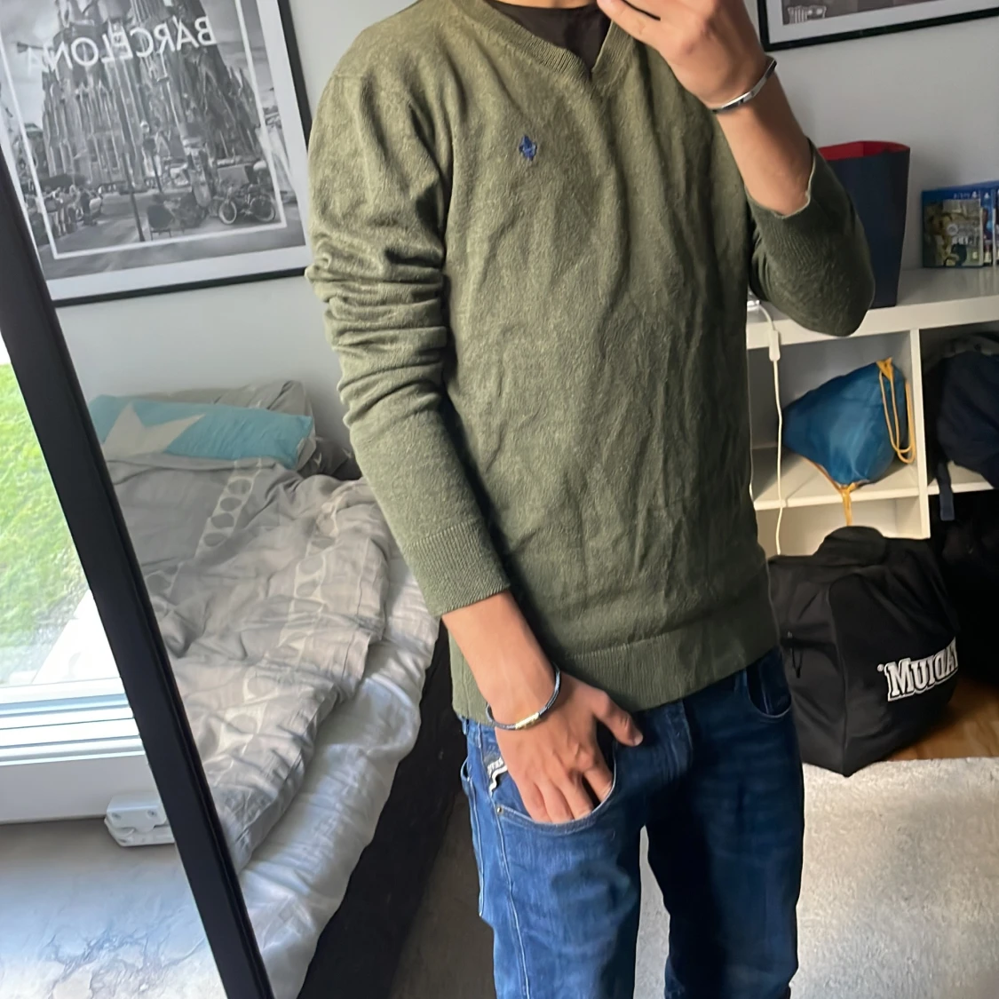 Grön merinoull tröja från morris - 1