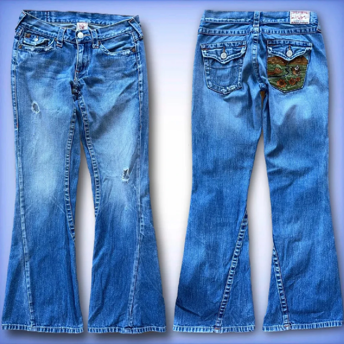 True Religion bootcut jeans med brodyr